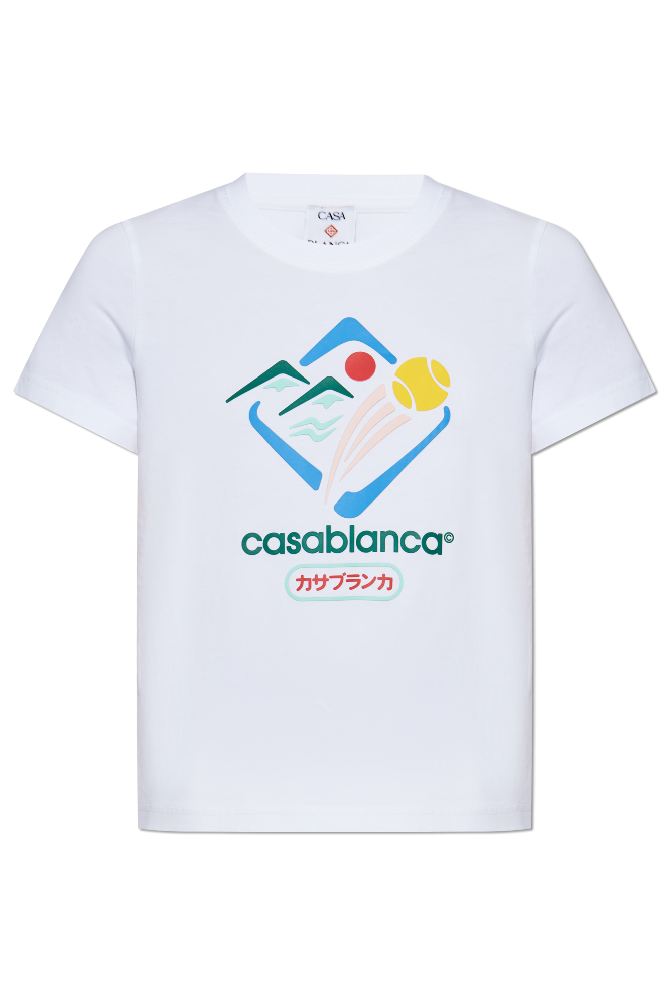 Tシャツ・カットソー CASABLANCA COTTON T-SHIRT WITH CASABLANCA MONTAGNE PRINT CASABLANCA Montagne Ondulée Logo-Print Cotton-Jersey T-Shirt
